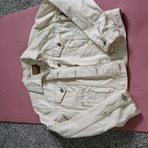 American Eagle Cream Denim Jacket